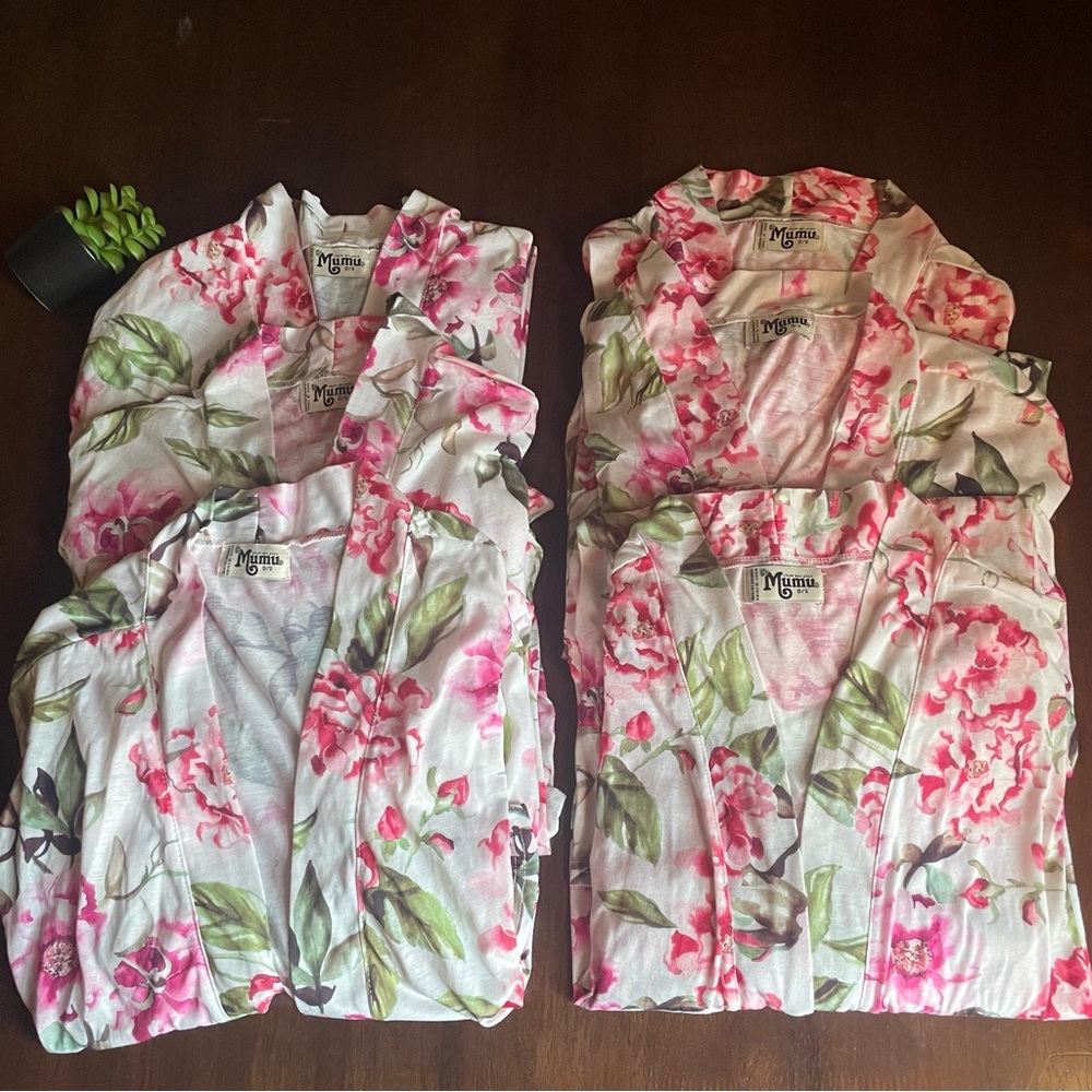Show Me Your MuMu Floral Brie Robe Lot Bundle Set of 6